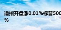 道指开盘涨0.01%标普500涨0.1%纳指涨0.2%