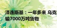 泽连斯基：一年多来 乌克兰通过海上通道运输7000万吨货物
