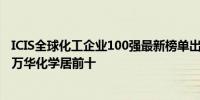 ICIS全球化工企业100强最新榜单出炉：中石化、荣盛石化、万华化学居前十
