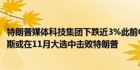 特朗普媒体科技集团下跌近3%此前CNBC最新民调显示哈里斯或在11月大选中击败特朗普