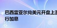 巴西雷亚尔兑美元开盘上涨1.1%此前巴西央行加息
