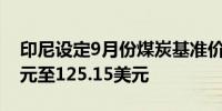 印尼设定9月份煤炭基准价格为每吨35.89美元至125.15美元