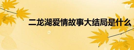 二龙湖爱情故事大结局是什么