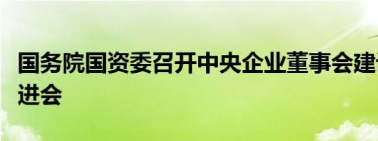 国务院国资委召开中央企业董事会建设工作推进会