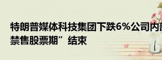 特朗普媒体科技集团下跌6%公司内部人员“禁售股票期”结束