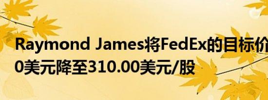Raymond James将FedEx的目标价从330.00美元降至310.00美元/股