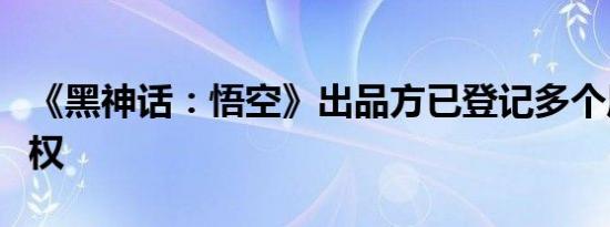 《黑神话：悟空》出品方已登记多个周边著作权