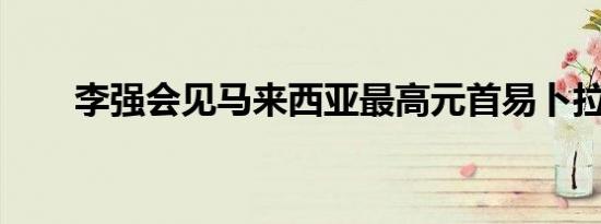 李强会见马来西亚最高元首易卜拉欣