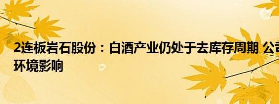 2连板岩石股份：白酒产业仍处于去库存周期 公司亦受行业环境影响