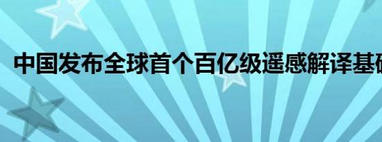 中国发布全球首个百亿级遥感解译基础模型