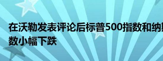 在沃勒发表评论后标普500指数和纳斯达克指数小幅下跌