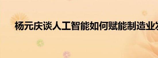 杨元庆谈人工智能如何赋能制造业发展