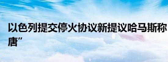 以色列提交停火协议新提议哈马斯称“内容荒唐”