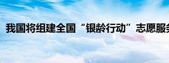 我国将组建全国“银龄行动”志愿服务队伍