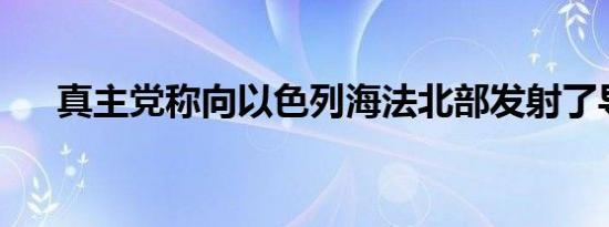 真主党称向以色列海法北部发射了导弹