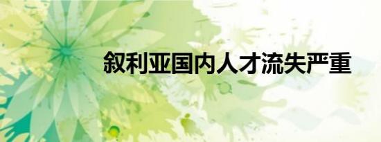 叙利亚国内人才流失严重