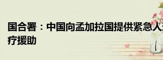 国合署：中国向孟加拉国提供紧急人道主义医疗援助