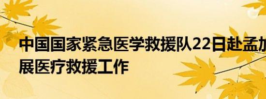中国国家紧急医学救援队22日赴孟加拉国开展医疗救援工作