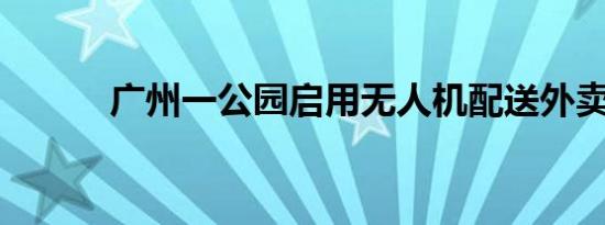 广州一公园启用无人机配送外卖