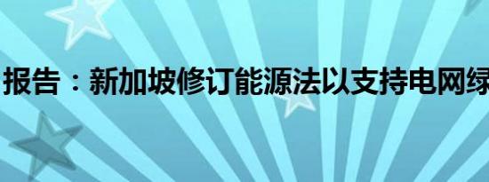 报告：新加坡修订能源法以支持电网绿色转型