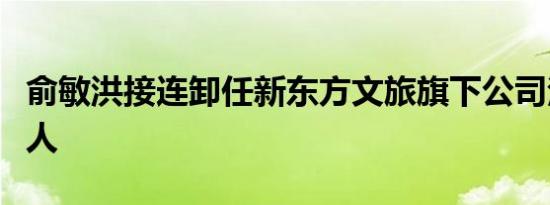 俞敏洪接连卸任新东方文旅旗下公司法定代表人