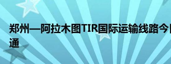 郑州—阿拉木图TIR国际运输线路今日正式开通