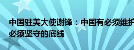 中国驻美大使谢锋：中国有必须维护的利益、必须坚守的底线