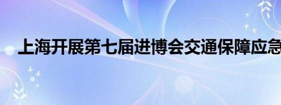 上海开展第七届进博会交通保障应急演练