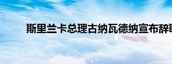 斯里兰卡总理古纳瓦德纳宣布辞职