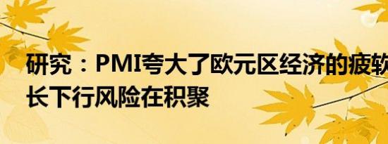 研究：PMI夸大了欧元区经济的疲软程度 增长下行风险在积聚