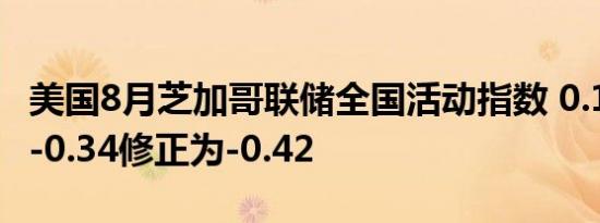 美国8月芝加哥联储全国活动指数 0.12前值由-0.34修正为-0.42
