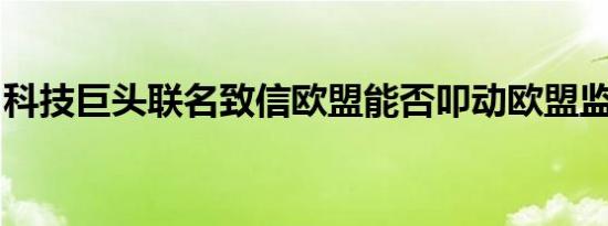 科技巨头联名致信欧盟能否叩动欧盟监管大门