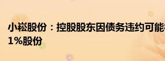 小崧股份：控股股东因债务违约可能被动减持1%股份