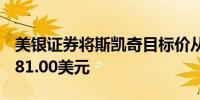 美银证券将斯凯奇目标价从87.00美元下调至81.00美元