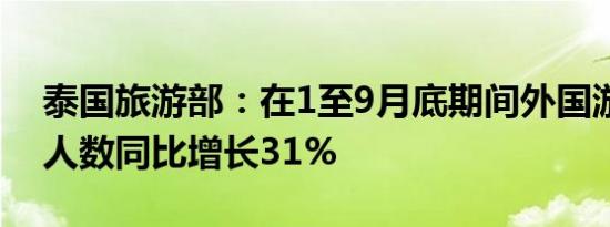 泰国旅游部：在1至9月底期间外国游客入境人数同比增长31%