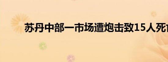 苏丹中部一市场遭炮击致15人死亡
