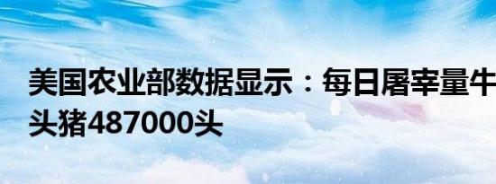 美国农业部数据显示：每日屠宰量牛107000头猪487000头