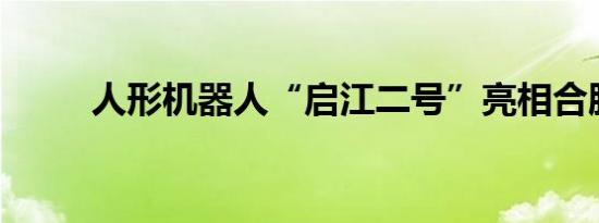 人形机器人“启江二号”亮相合肥