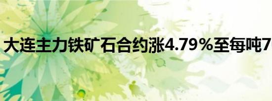 大连主力铁矿石合约涨4.79%至每吨700.5元