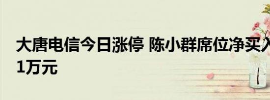 大唐电信今日涨停 陈小群席位净买入2462.11万元