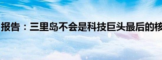 报告：三里岛不会是科技巨头最后的核电协议