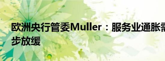 欧洲央行管委Muller：服务业通胀需要进一步放缓