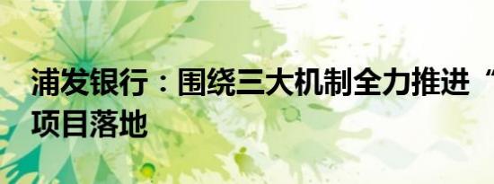 浦发银行：围绕三大机制全力推进“白名单”项目落地