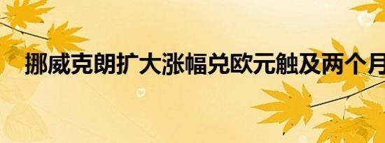 挪威克朗扩大涨幅兑欧元触及两个月高点
