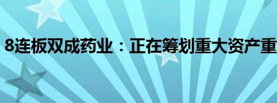 8连板双成药业：正在筹划重大资产重组事项