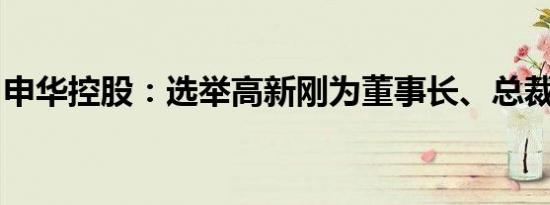 申华控股：选举高新刚为董事长、总裁等职务