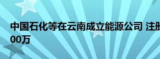 中国石化等在云南成立能源公司 注册资本1500万