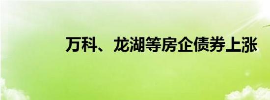 万科、龙湖等房企债券上涨