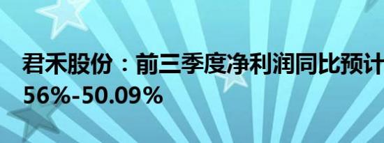 君禾股份：前三季度净利润同比预计增长35.56%-50.09%