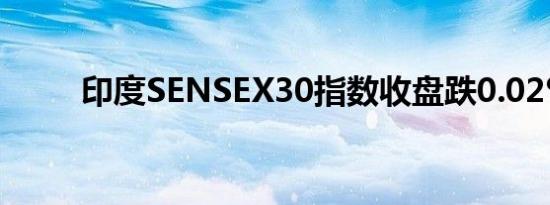 印度SENSEX30指数收盘跌0.02%